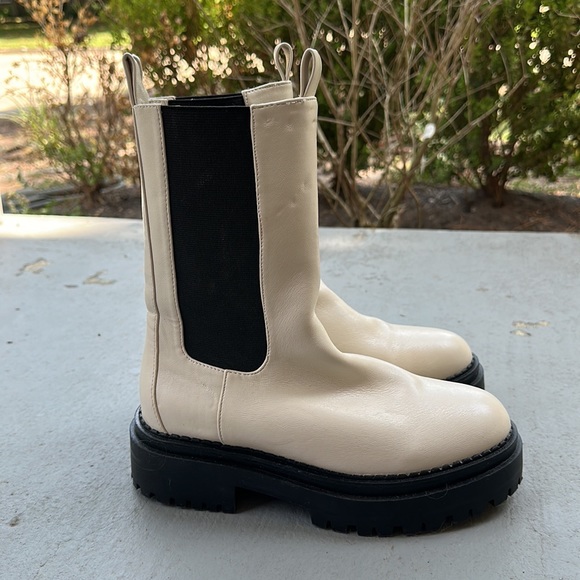 Nasty Gal Size 37 White Moto Boots - Picture 3 of 7
